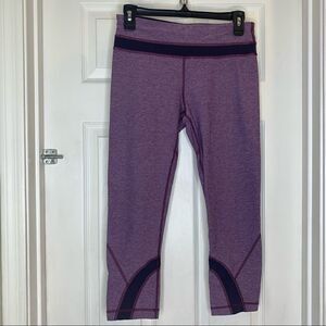 LULULEMON Inspire Crop II Heathered Berry Size 6 Luxtreme Running Jogging